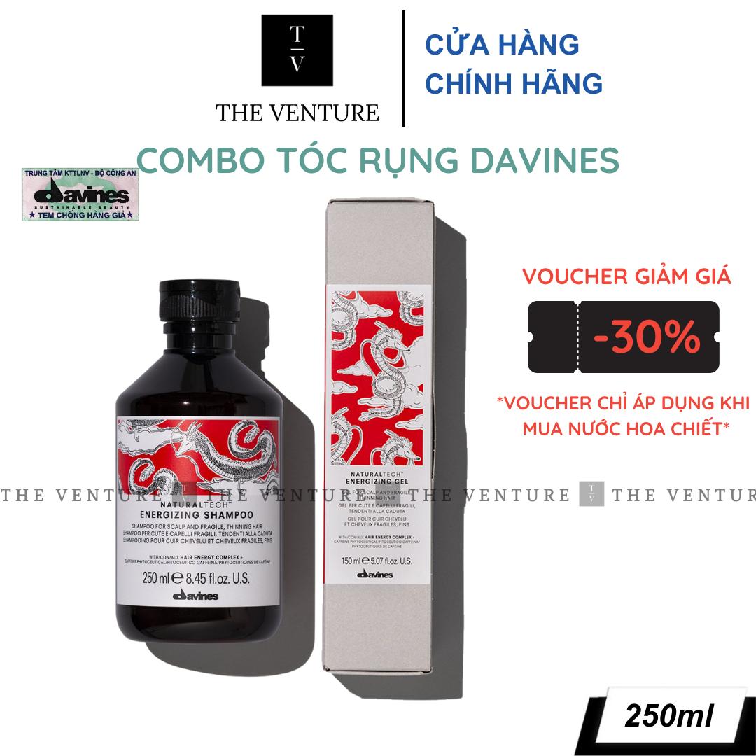 Combo Dầu Gội Chống Rụng Tóc Davines Naturaltech Energizing Shampoo và Gel Chống Rụng Davines Energizing Chính Hãng