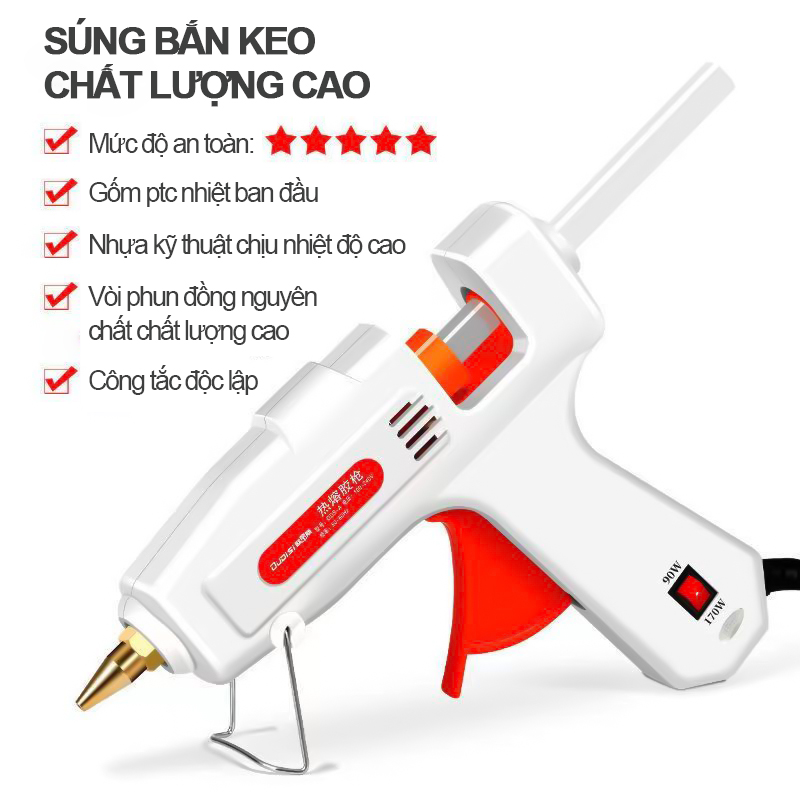 Máy Bắn Keo Nến, Súng Bắn Keo Nến Silicon Loại Nhỏ Công Suất 150W Nóng Chảy Nhỏ Gọn, Tiện Dụng.