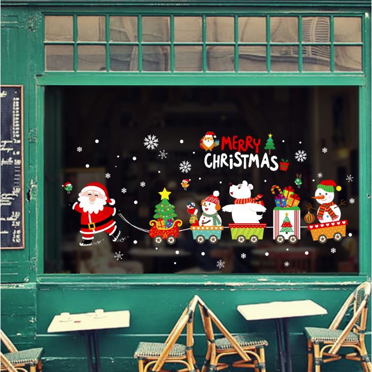 Decal trang trí giáng sinh decal noel ông già noel - 044. ông già noel