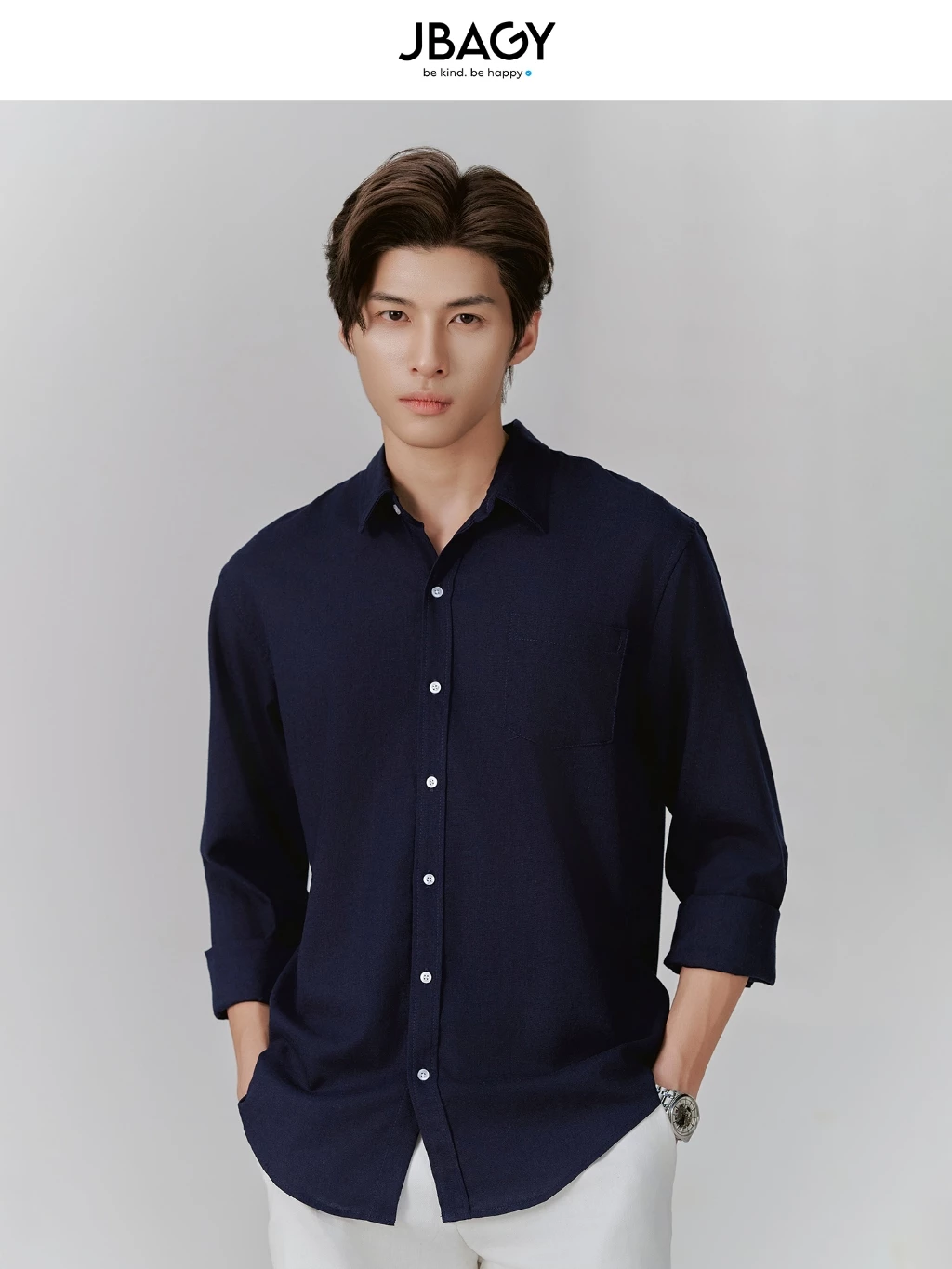 Áo sơ mi nam Linen dài tay cao cấp JBAGY - JS2401