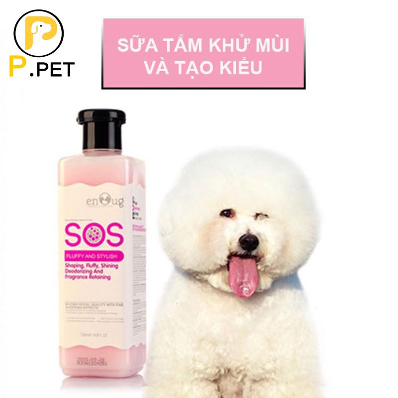 Sữa Tắm Khử Mùi & Tạo Kiểu Dành Cho Chó SOS - Sữa tắm cho chó mèo - Màu Hồng - Chai 530ml ( P.Pet )