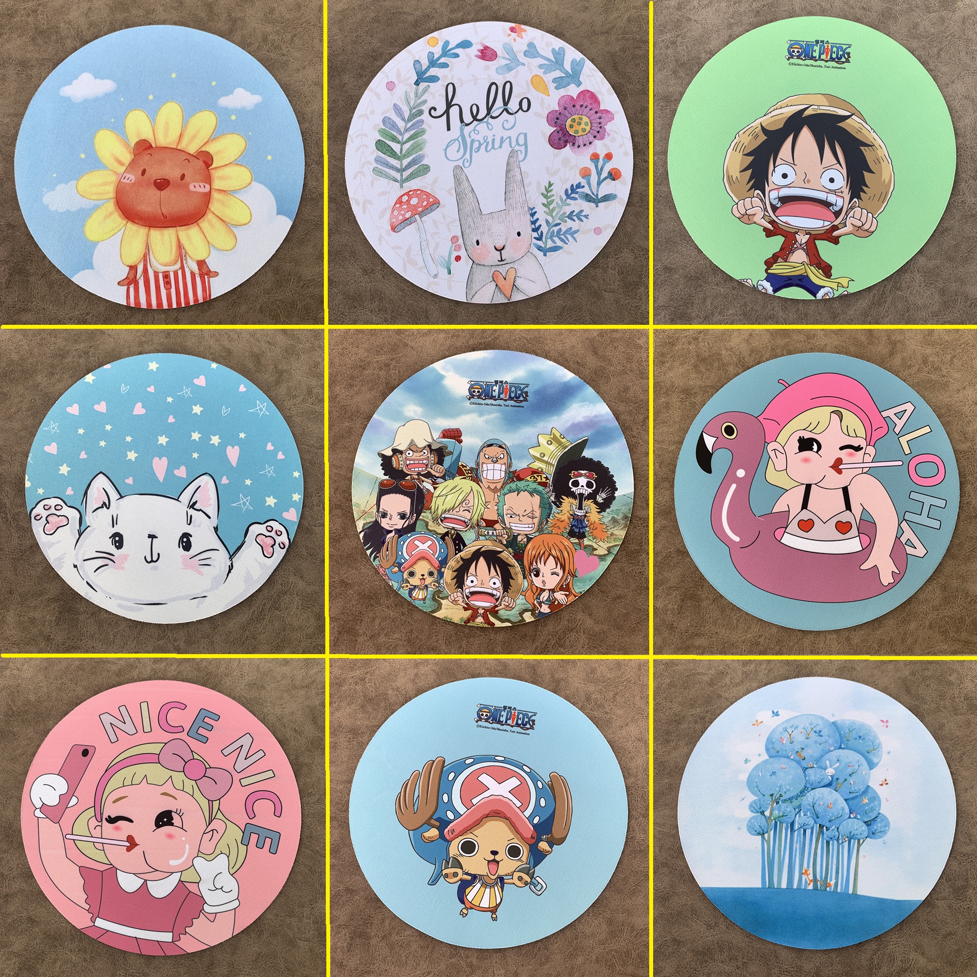 Miếng lót chuột tròn siêu nhạy nhiều họa tiết siêu cute đường kính 20cm