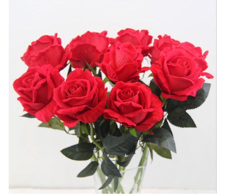 Com bo 10 bông hồng nhung đẹp xúất sắc- Hoa giả