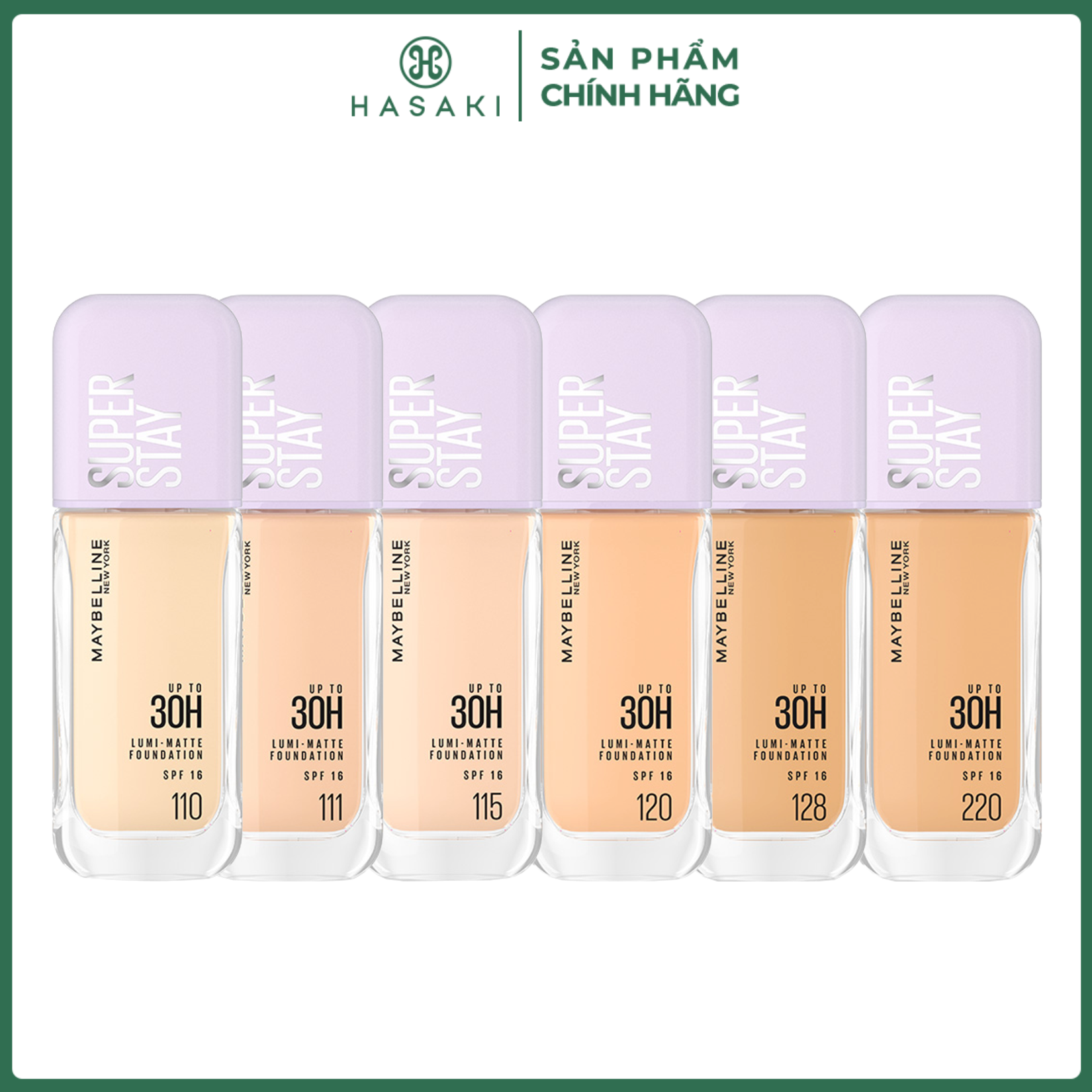 Kem Nền Maybelline Bắt Sáng Che Phủ Siêu Nhẹ 35ml Superstay Up To 30H Lumi-Matte Foundation SPF16 PA+++ Hasaki Sản Phẩm Chính Hãng