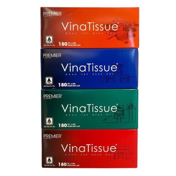 [HCM]Combo 4 hộp Khăn giấy Vinatissue 180 tờ