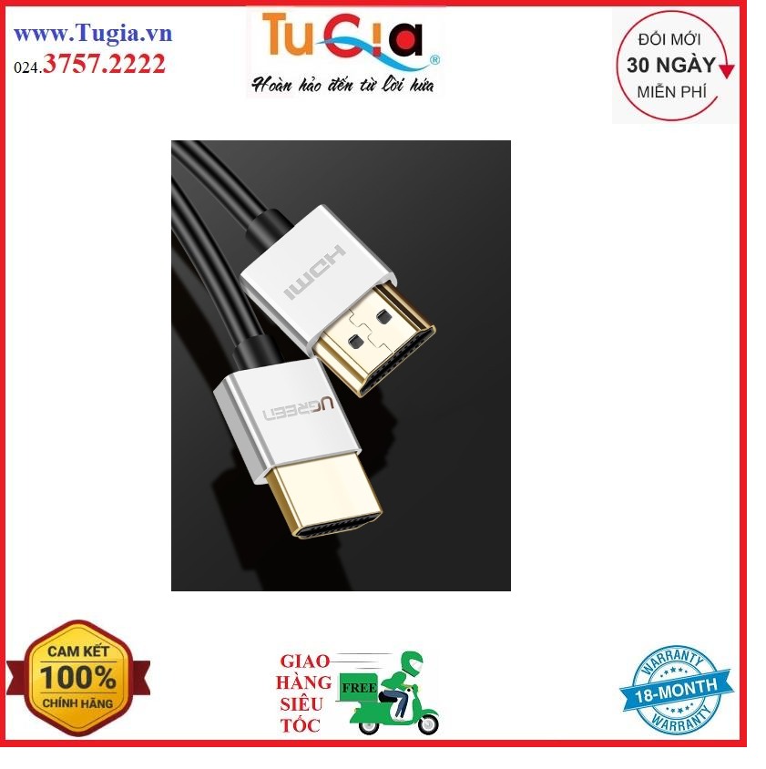 Dây hdmi 2.0 thuần đồng 18gbps đầu hợp kim dài 1m ugreen hd117 30476 ) - hàng chính hãng