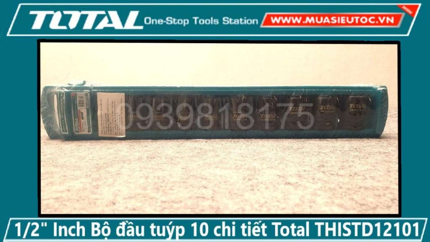 1/2" bộ đầu tuýp 10 chi tiết 38mm total thistd12101