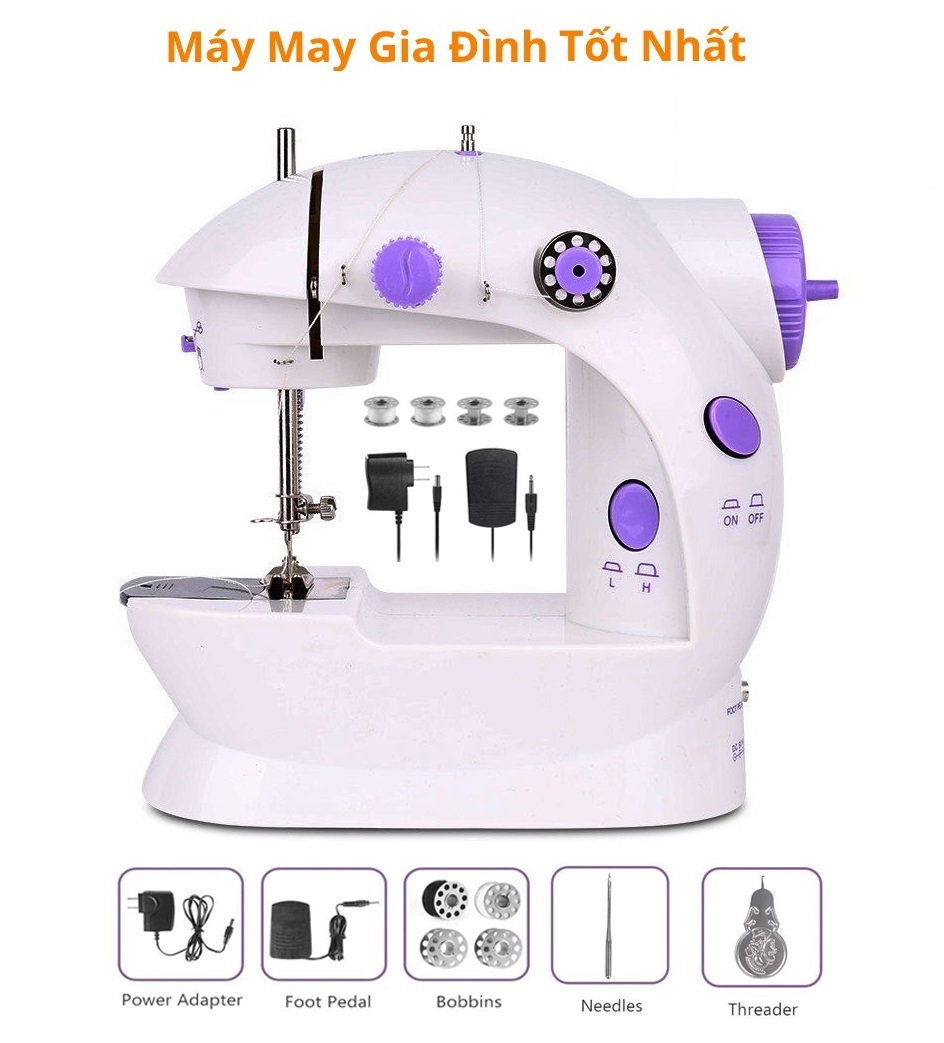 Máy May Vắt Sổ Gia Đình Nhật Bản Máy khâu mini, máy may gia đình thông minh cao cấp -Có Vắt Sổ, May Được Vải Thun Có Chân Vịt Bảo Hành 12 Tháng