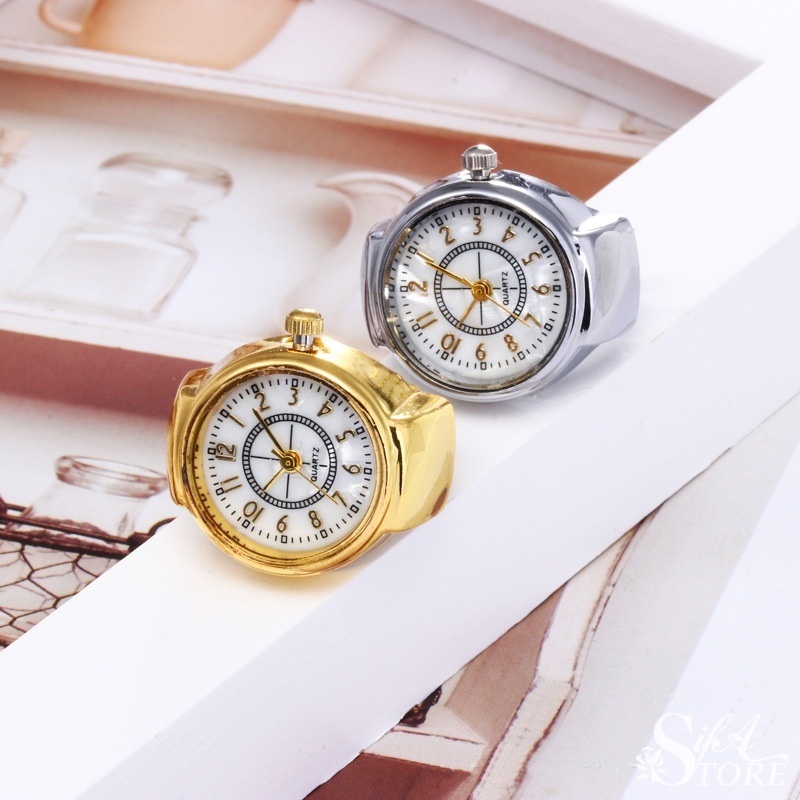 Nhẫn Trang Sức Kiêm Đồng Hồ Unisex Mặt Tròn Vân Đá Thời Trang Bozhi BO-03 (Tặng kèm pin dự phòng)