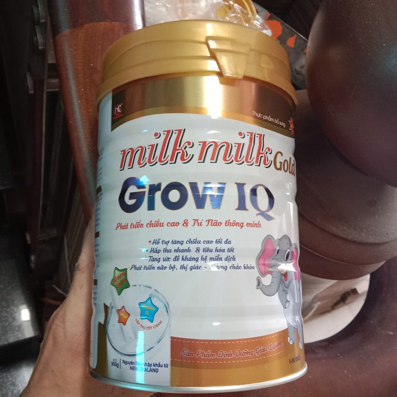 SỮA TĂNG TRƯỞNG CHIỀU CAO MILKMILK Gold Grow IQ LON 900G