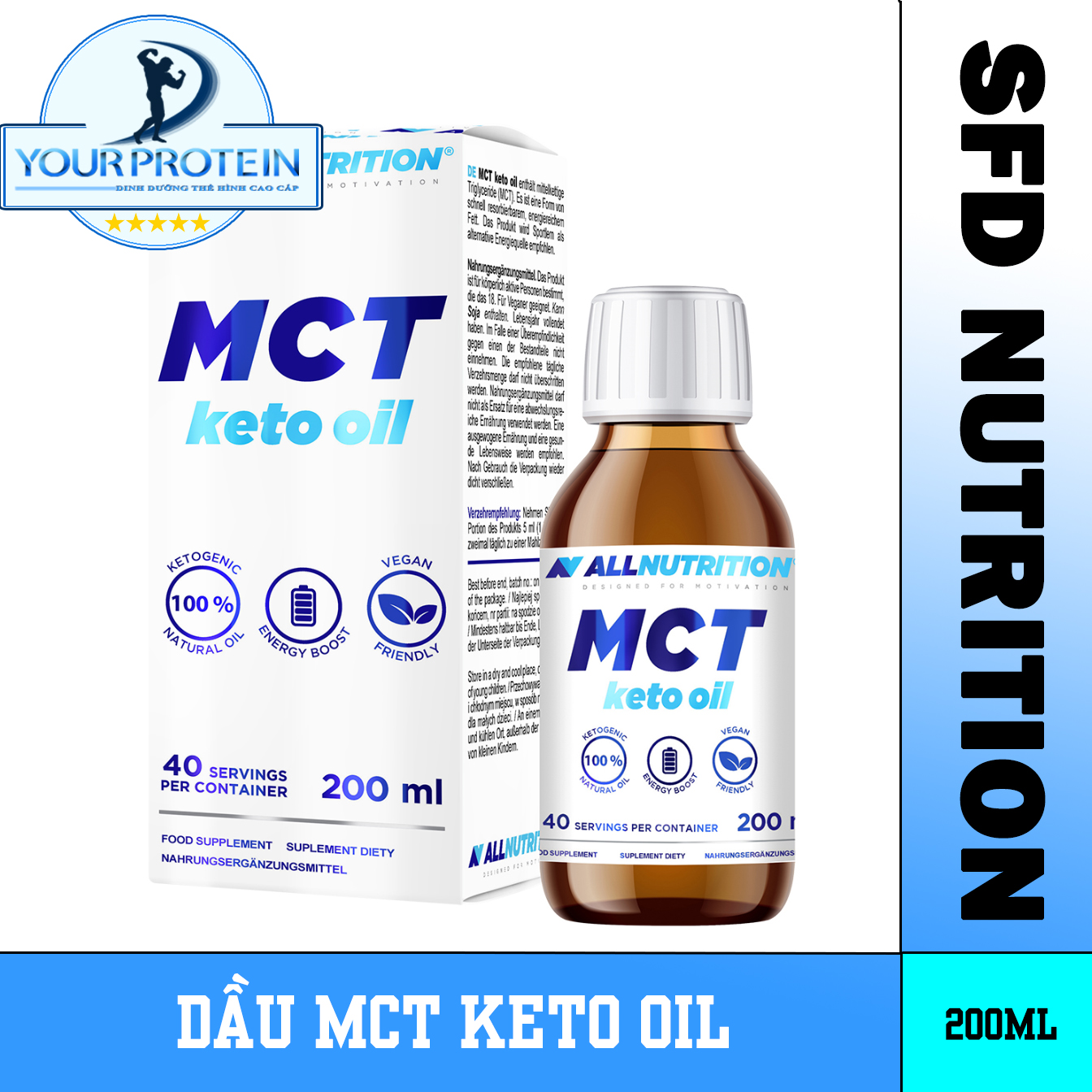 Allnutrition good fat dietary supplement oil support keto MCT keto oil diet