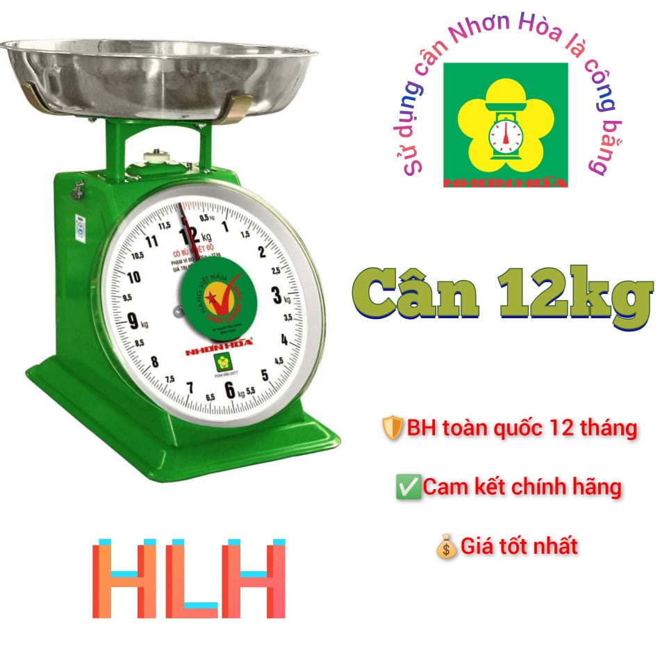 Cân nhơn hoà 12 kg - cân đồng hồ lò xo 8 inches