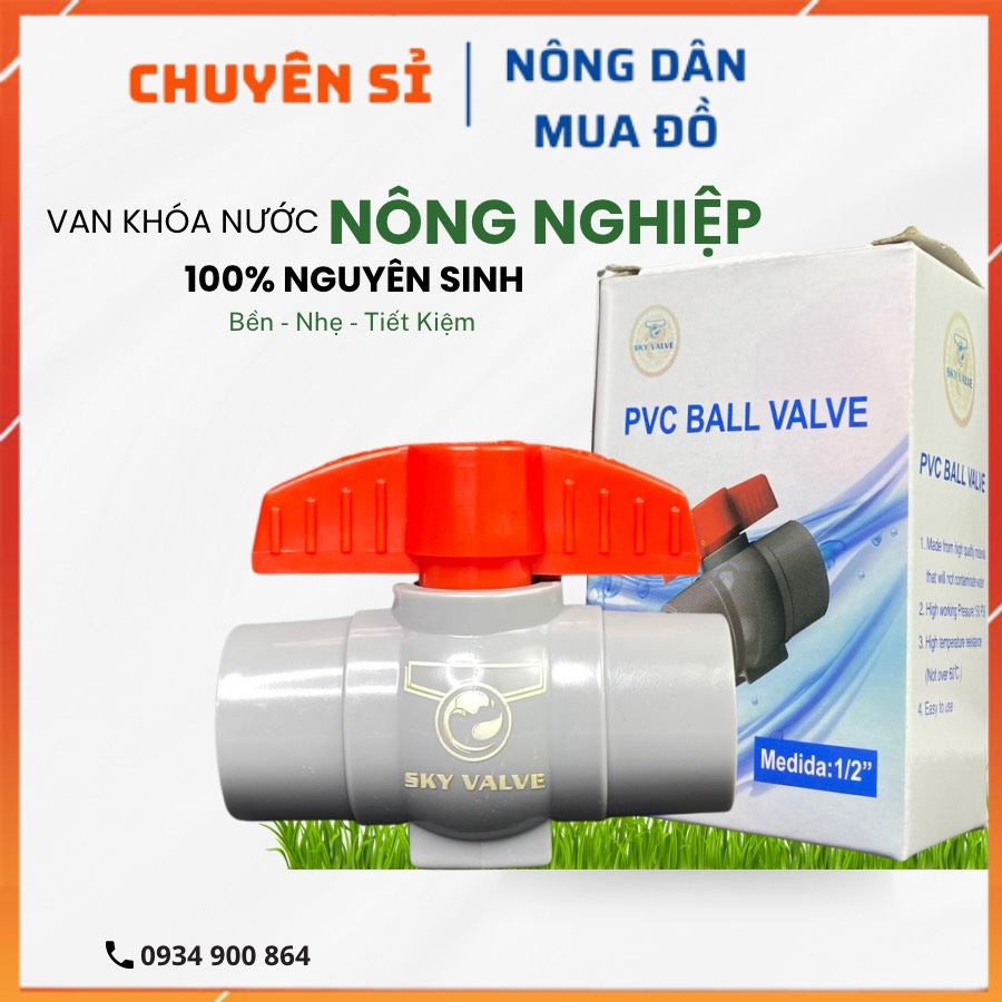Van nhựa khóa nước phi 21,27 có hộp chuyên dùng trong nông trại