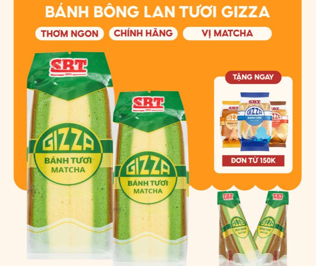 Bánh Bông Lan Tươi GIZZA Tam Giác Vị Matcha Gói 90g Phù Hợp Để Ăn Sáng, Ăn Vặt, Ăn Sáng
