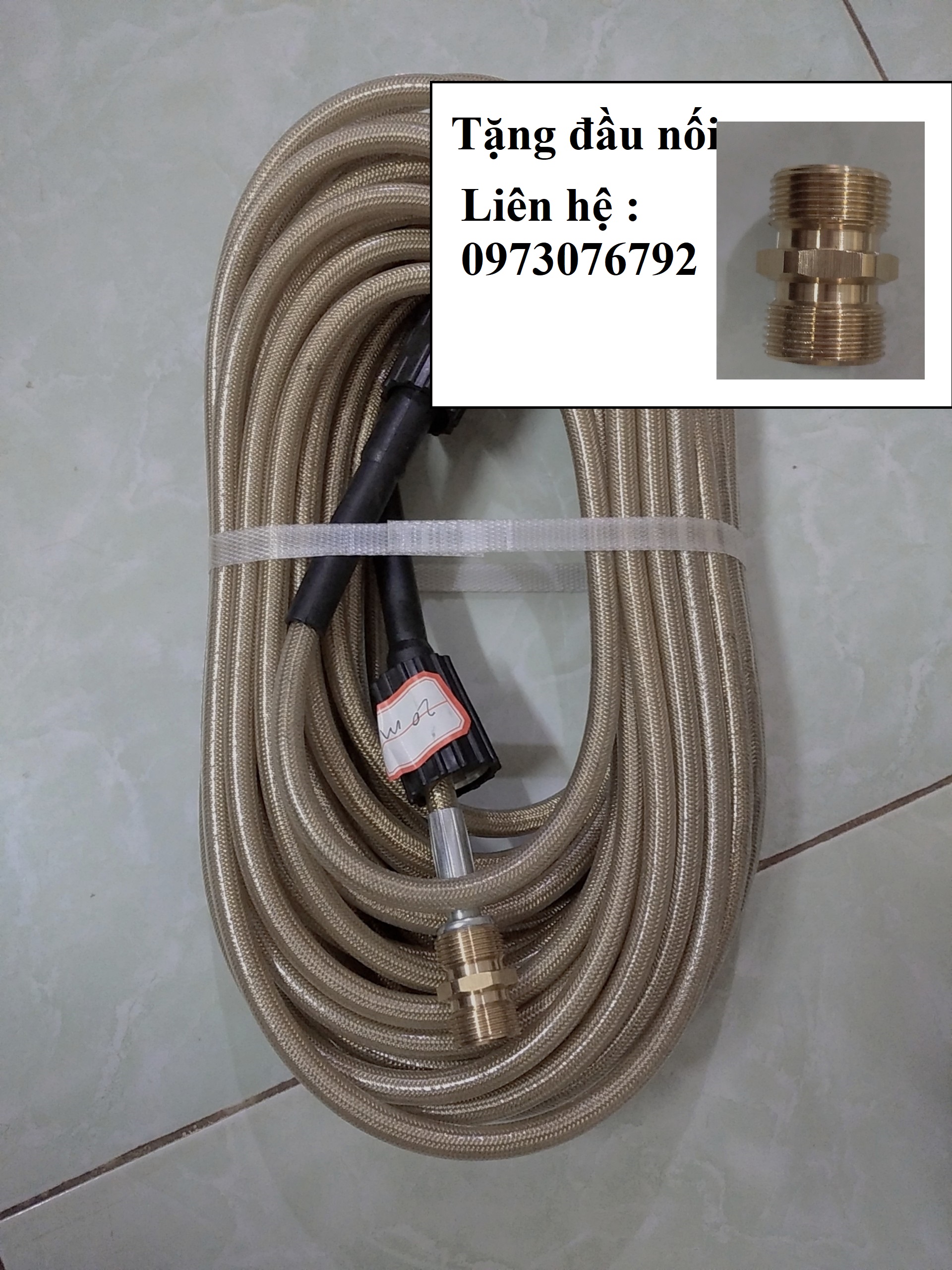 Dây xịt rửa xe loại 20M chuyên sử dụng cho máy rửa xe áp lực cao tặng kèm đầu nối dây - day rua xe