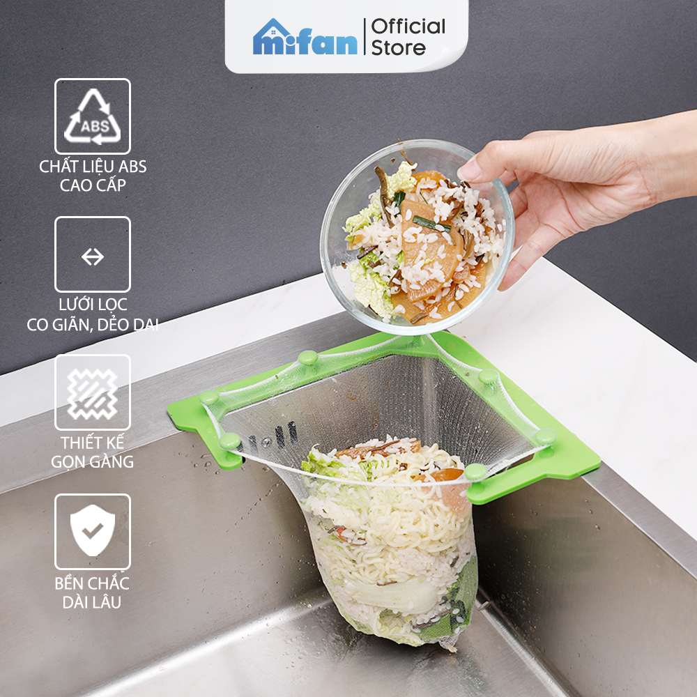 Giá Lưới Lọc Thức Ăn Thừa - Lọc Rác Bồn Rửa Chén Bát - Khung nhựa ABS chất lượng cao - MIFAN