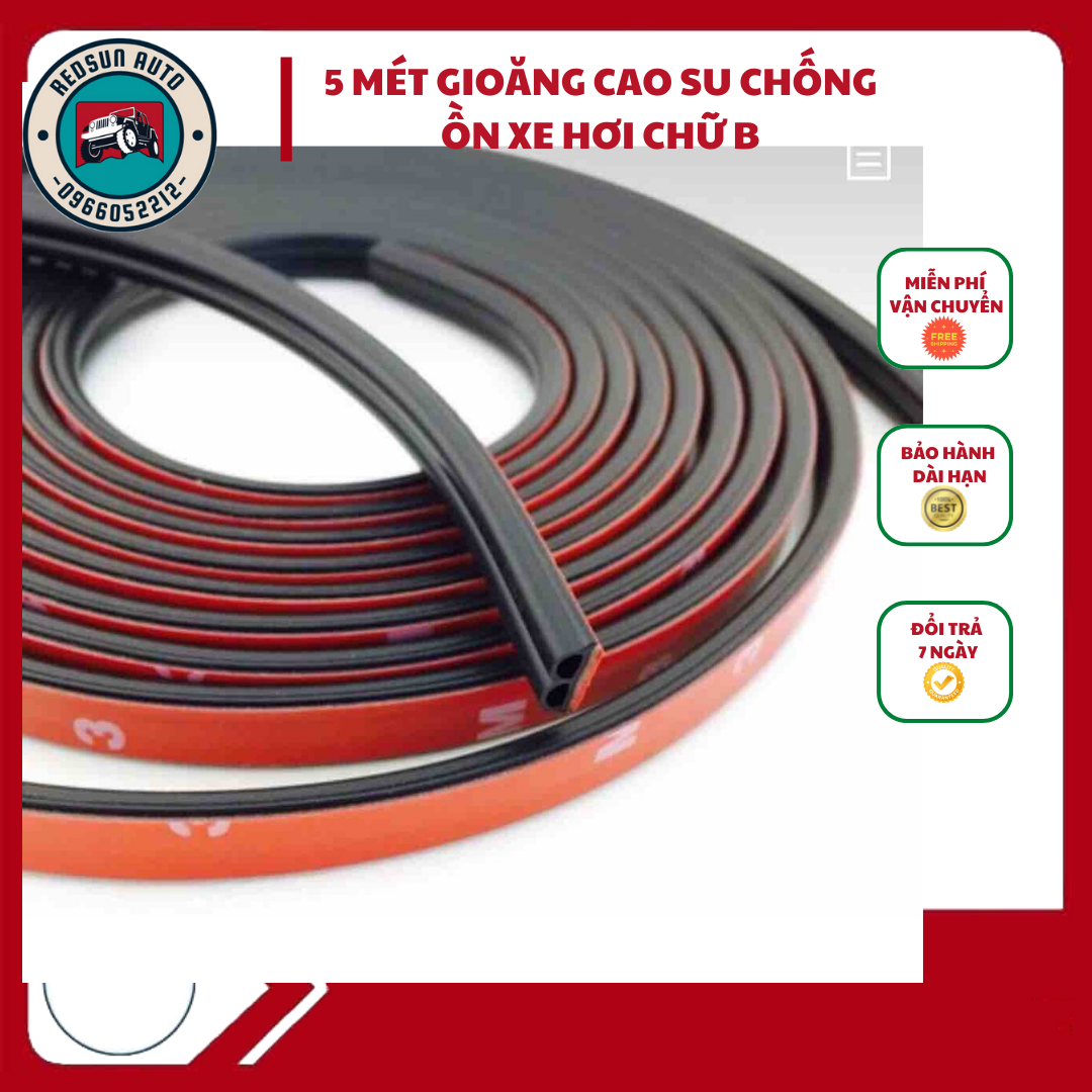 5 Mét Gioăng Cao su B, Gioăng B, ron B, cao su chống ồn chữ B, cao su chống bụi, cao su dán cánh cửa, cao su cách âm