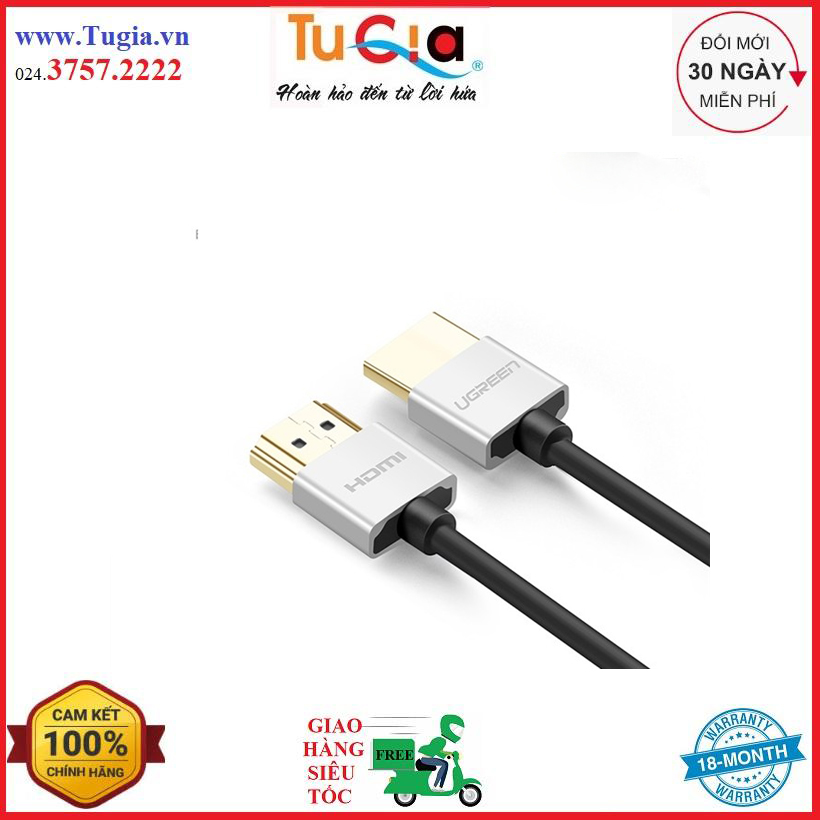 Cáp hdmi siêu mỏng dài 10m hỗ trợ 4kx2k chính hãng ugreen 50306 - hàng chính hãng
