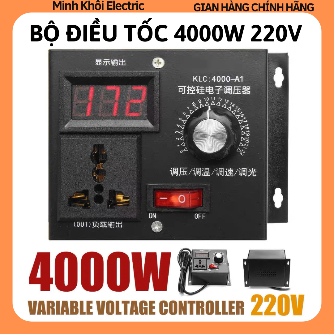 Bộ điều khiển tốc độ động cơ 220V 4000W, dimmer 220v,bộ điều chỉnh điện áp dimmer, bộ điều khiển tốc bộ động cơ quạt, bộ điều tốc dimmer