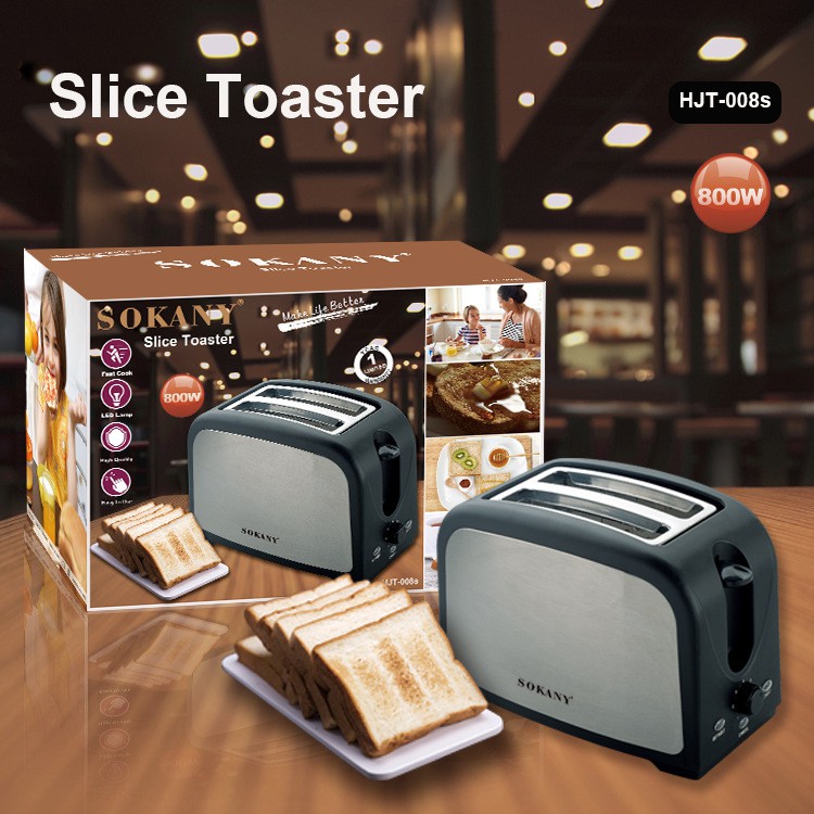 Máy Nướng Bánh Mì 2 Ngăn Sokany HJt-016s, Máy Làm Bánh Mì Bữa Sáng Nhà Bếp (Phích Cắm EU),máy nướng bánh mì SOKANY 700W nướng siêu nhanh [ BẢO HÀNH 1 NĂM - MUA HÀNG TẶNG KÈM PHẦN QUÀ ĐẶC BIỆT ]