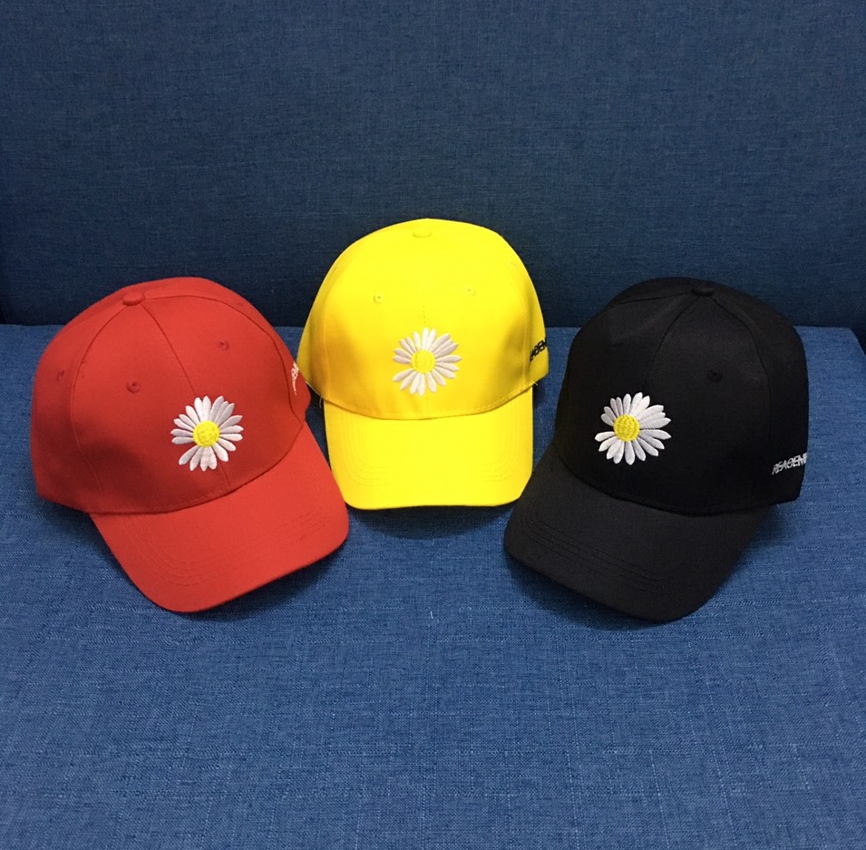 Mũ lưỡi trai nam nữ thêu hoa cúc ( ảnh thật)