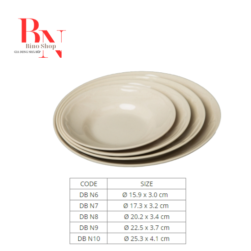 Dĩa Nhựa Melamine Sâu Lòng Màu Nâu