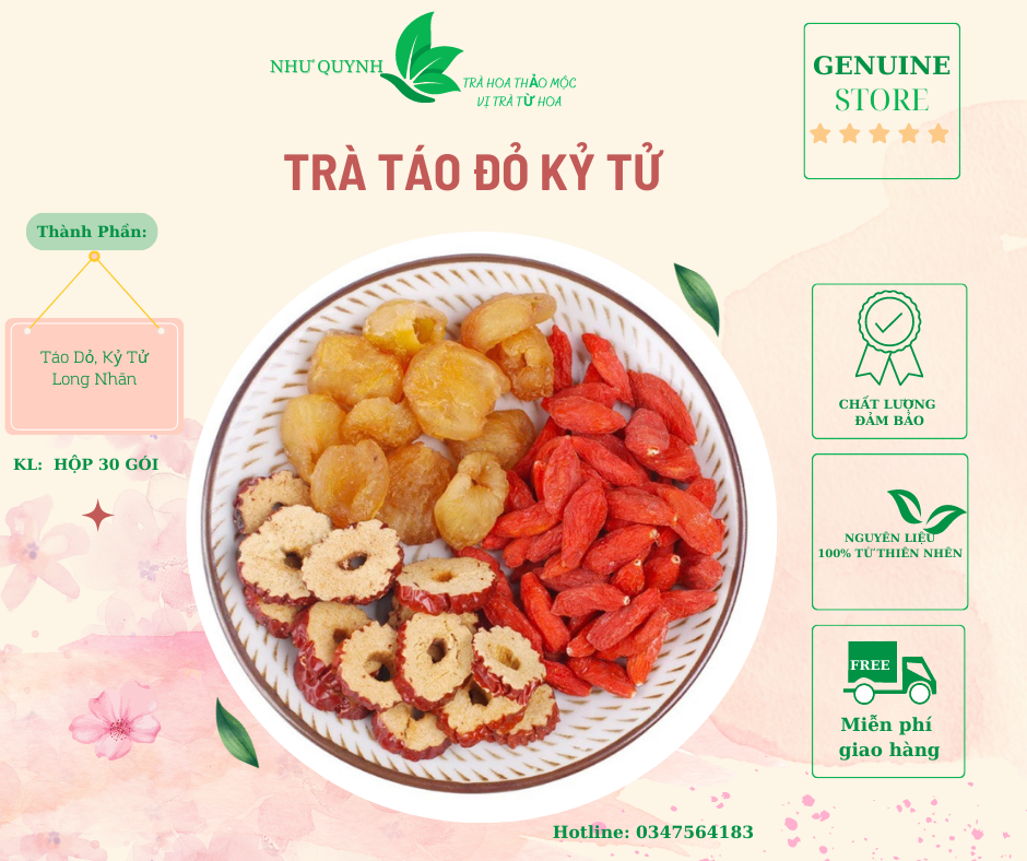 Trà táo đỏ kỷ tử hộp 30 gói
