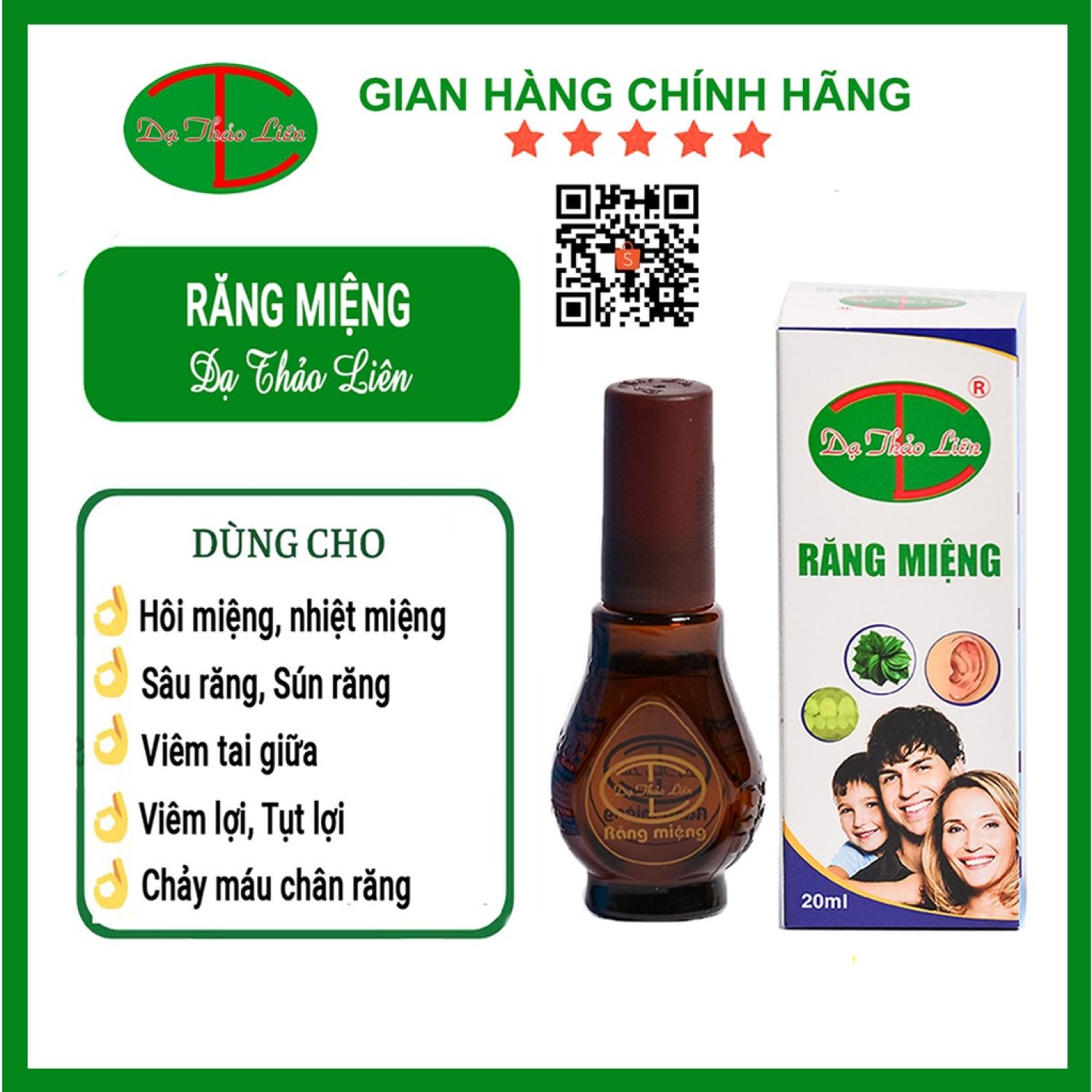 Tinh dầu răng miệng dạ thảo liên hỗ trợ tɾị hôi miệng, sâu răng, viêm lợi