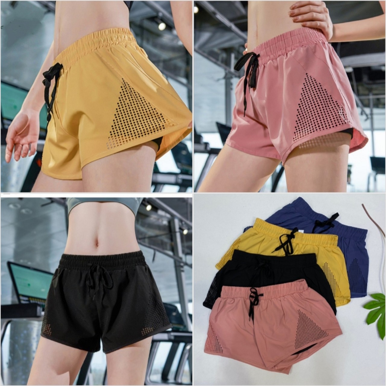 quần short thể thao tập gym yoga nữ 2 lớp siêu xinh clz