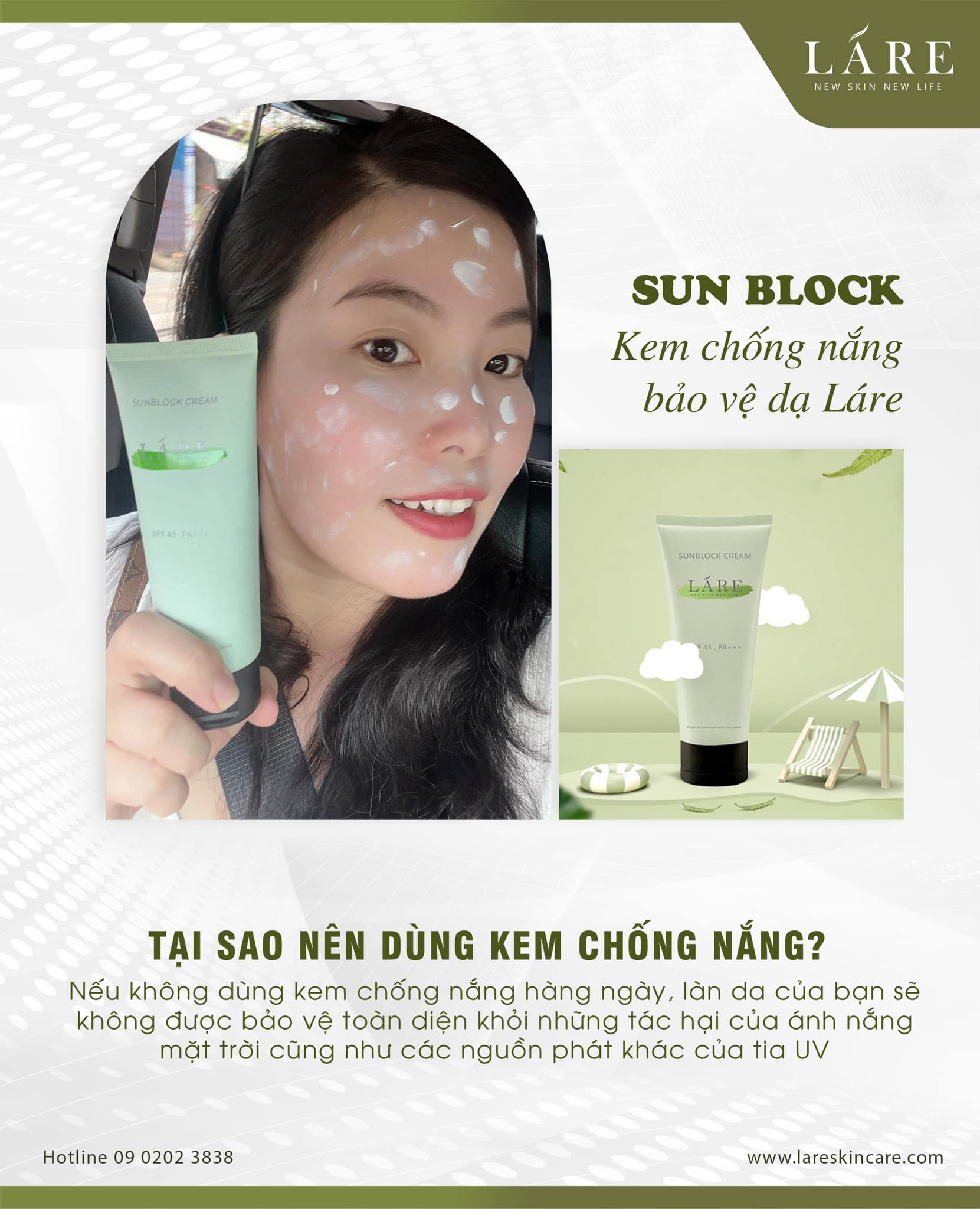 Kem chống nắng sunblock Lare 90ml