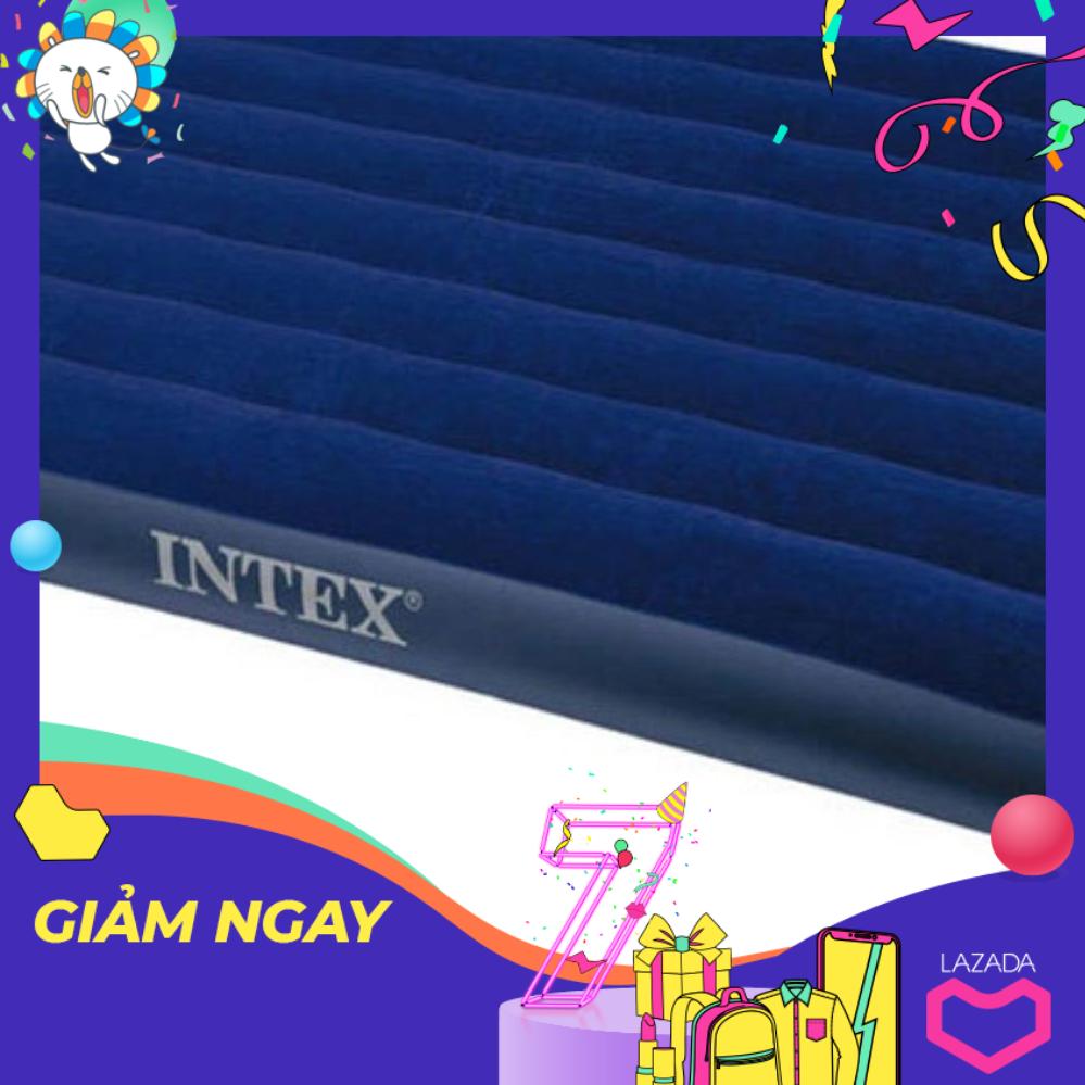 Đệm bơm hơi 137x191x22 Intex68758 + tặng kèm bơm điện 2 chiều