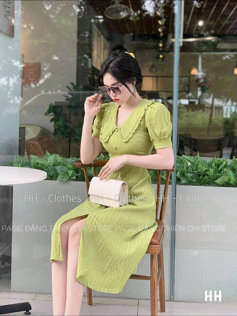 Đầm kate lụa đính nút xẻ tà siêu cưng, dịu dàng nữ tính , chất mềm mịn siêu xinh, TTMTB