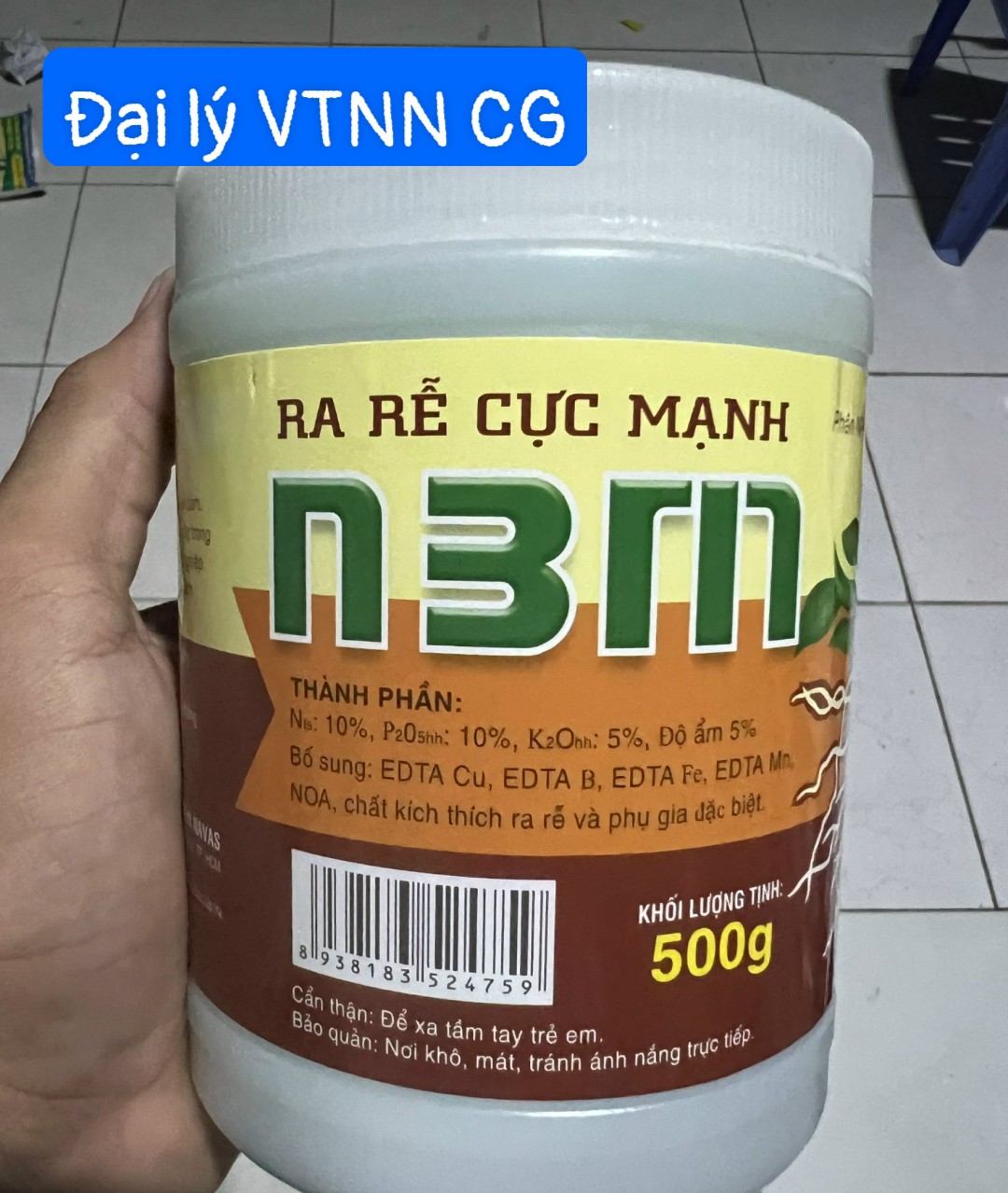 Thuốc kích thích ra rễ cực mạnh n3m 500 gram 10 10 5 +te