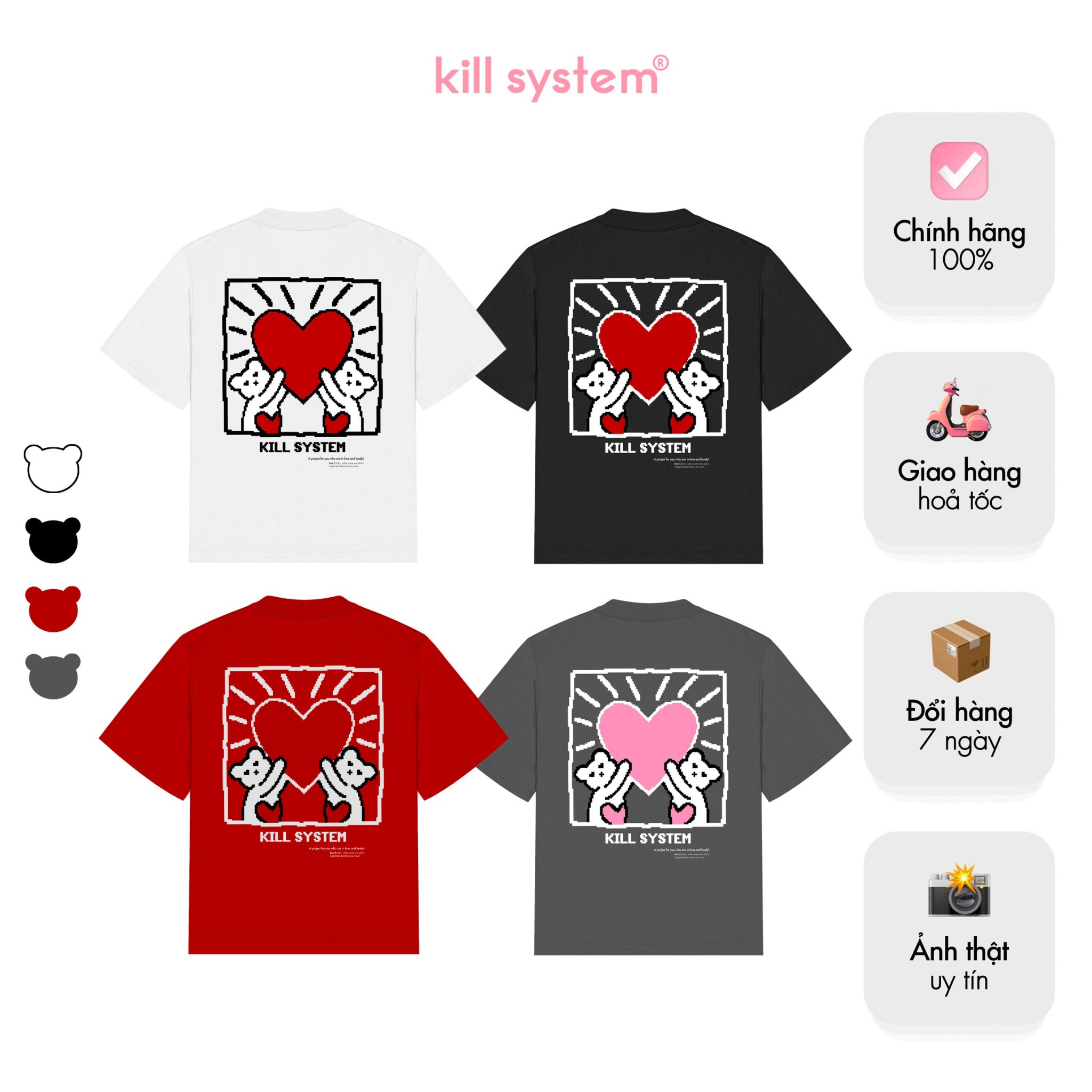 Áo thun Killsystem oversize Sarang Tee hình in tay ngắn nam nữ