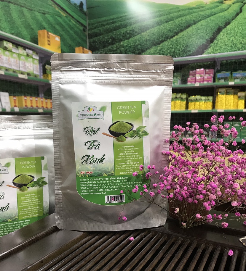 Bột trà xanh 100gr tân cương xanh
