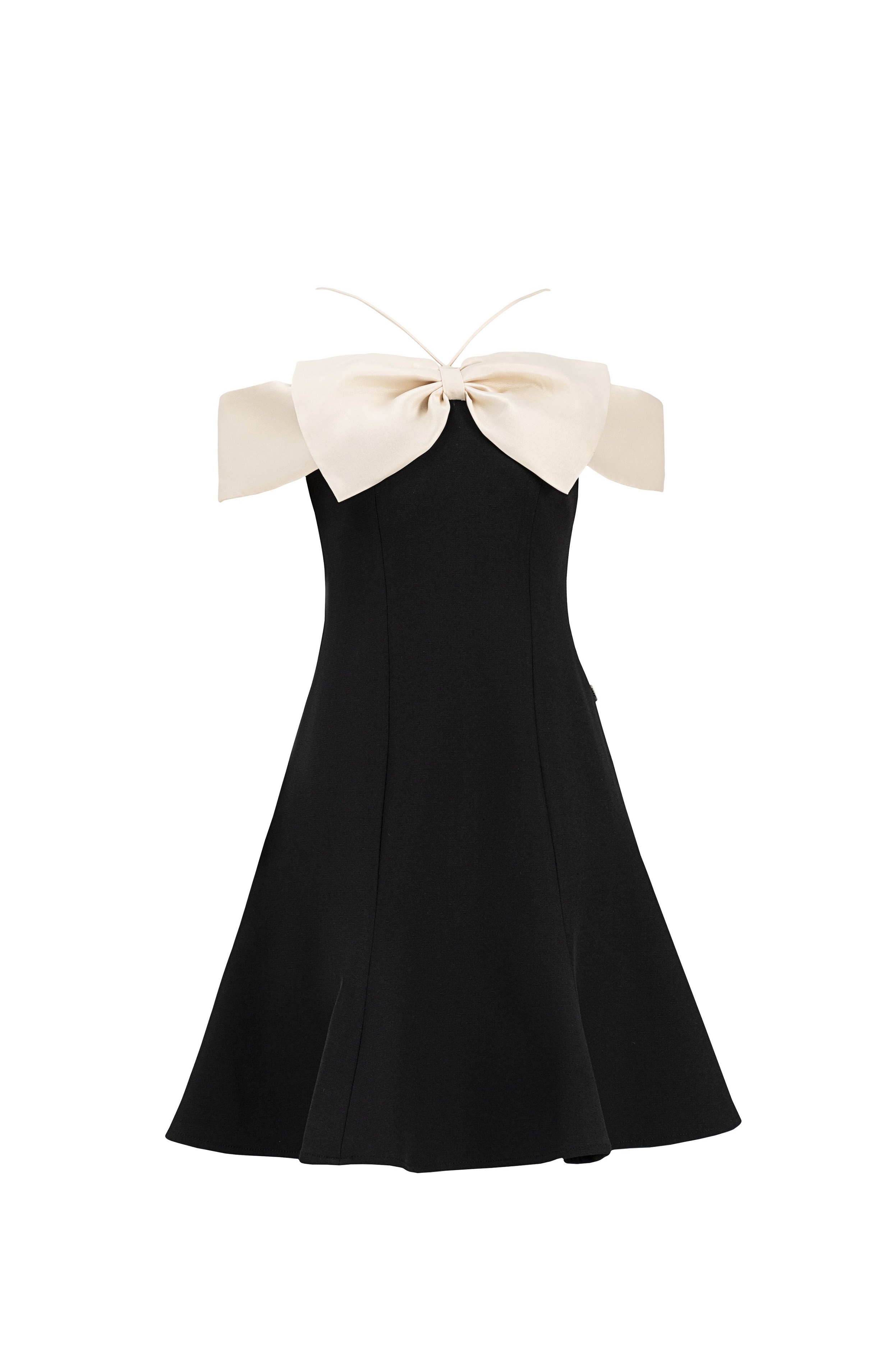 Đầm đuôi cá trễ vai trắng phối tapta nơ jm dress design 1p15.2211pl