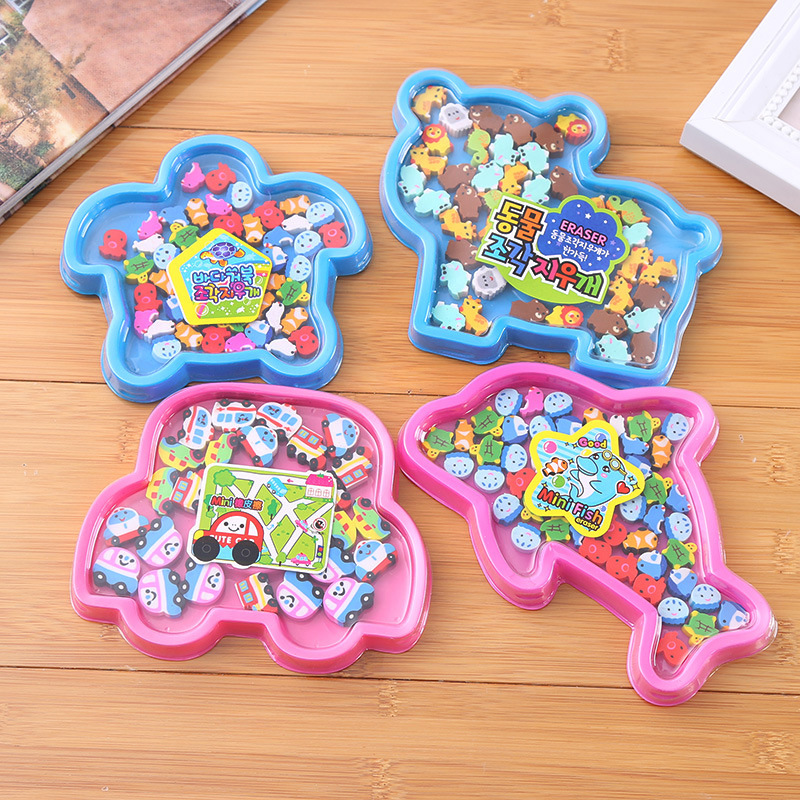 Bộ Gôm Tẩy Viết Chì Hình Thú Dễ Thương Nhiều Màu Bắt Mắt