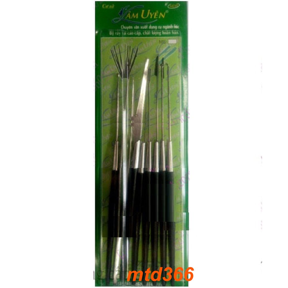 Vỉ giấy 08 món dụng cụ ráy tai lâm uyên.