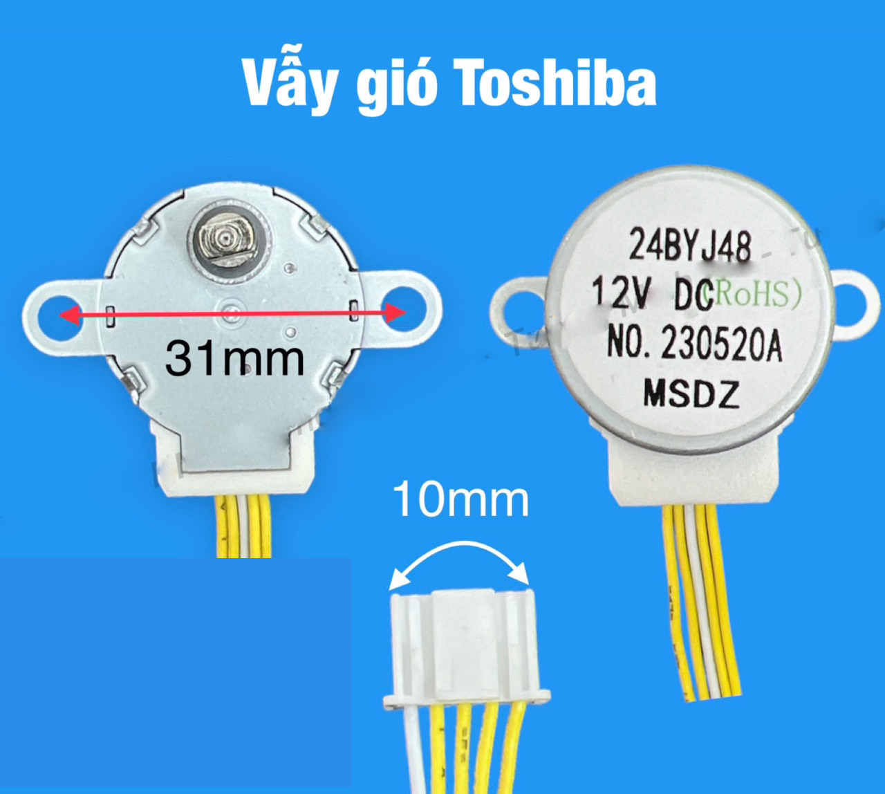 Motor vẩy đảo gió điều hòa Toshiba nhỏ Motor đảo gió máy lạnh Toshiba