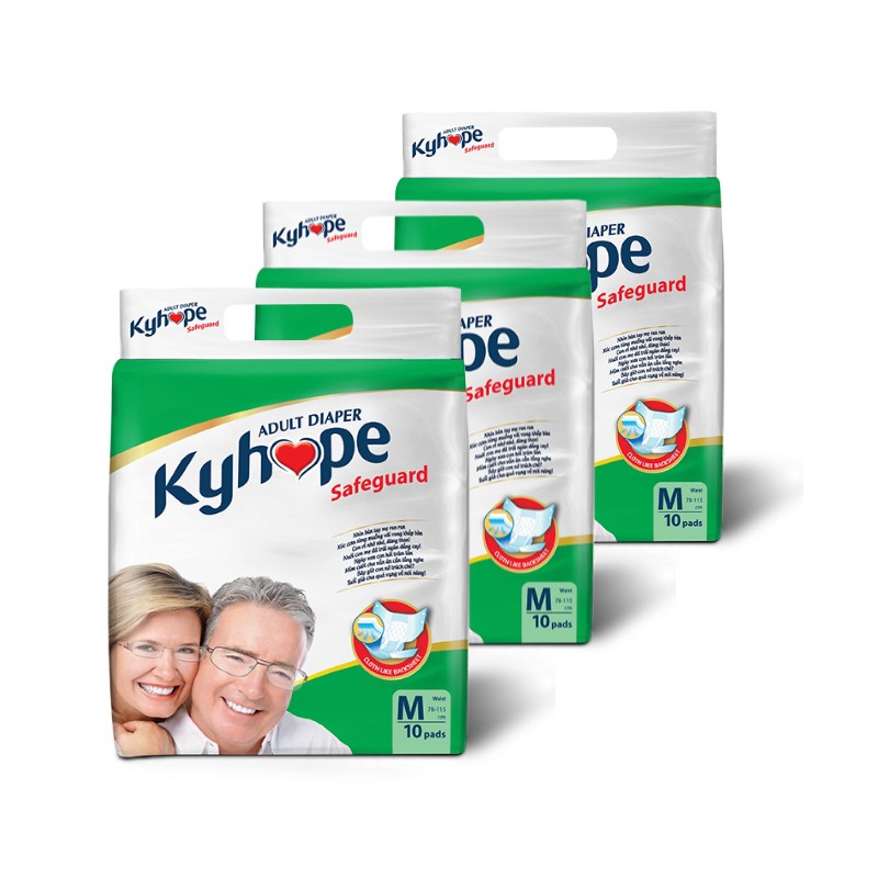 Combo 3 bịch Tã dán người lớn Kyhope Safeguard M10