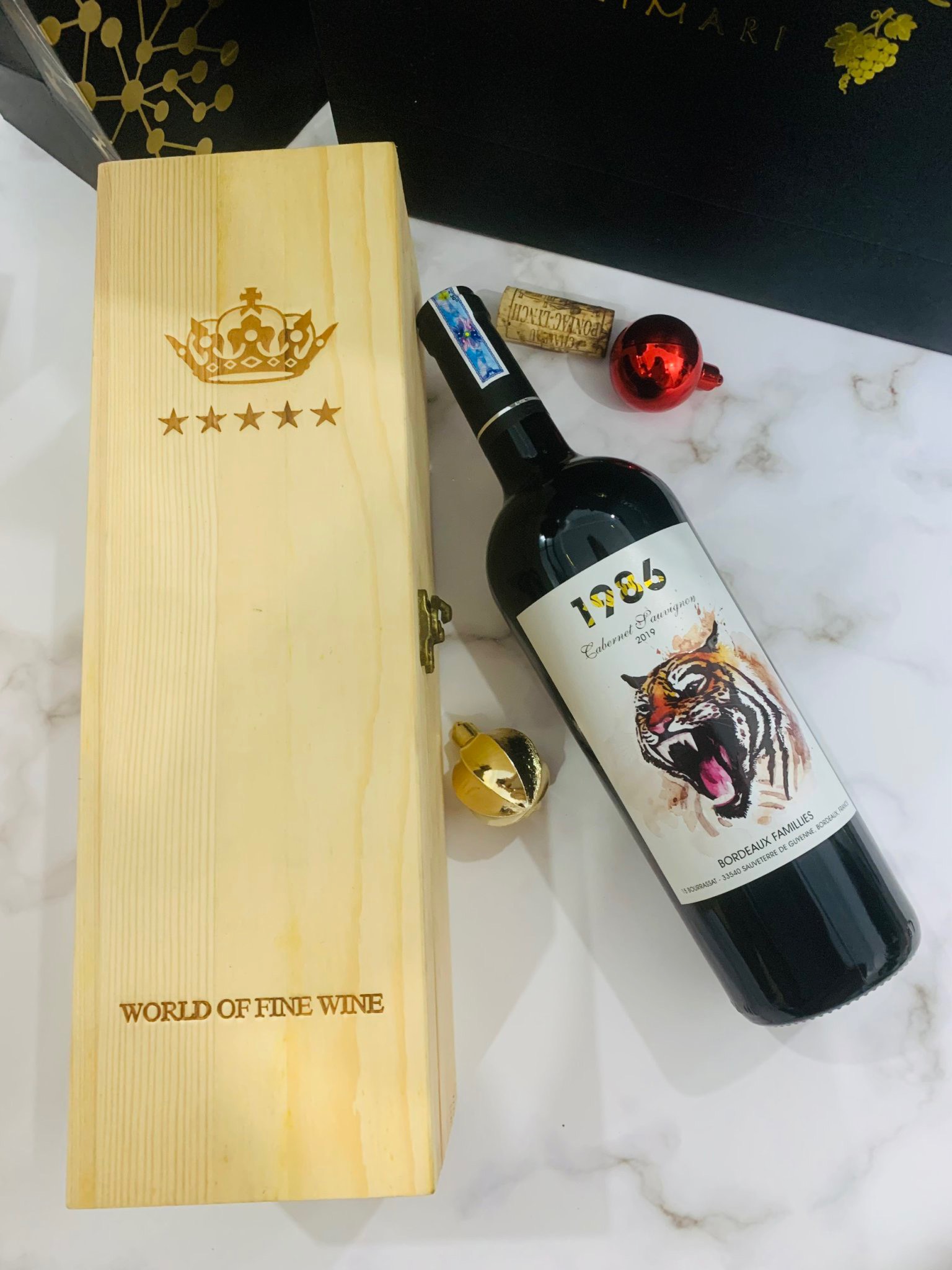 Hộp quà vang pháp bordeaux 1986