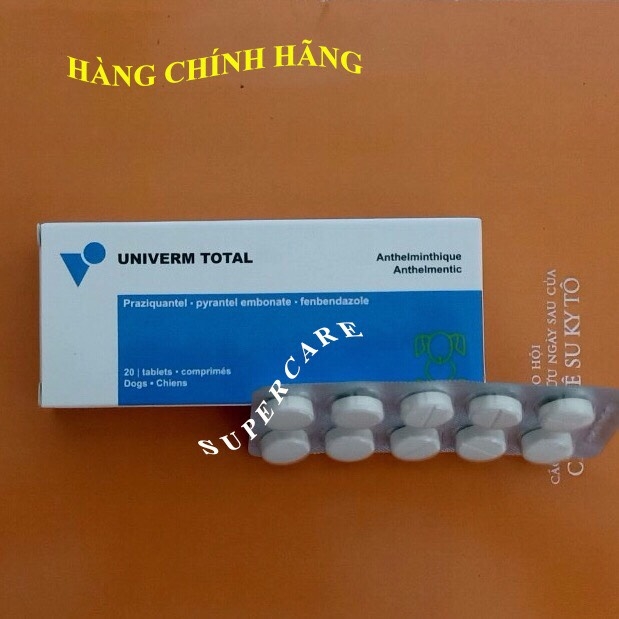 [Hoàn tiền 10%] [CÓ HỎA TỐC]  Viên UNIVERM TOTAL -Thuốc Tẩy Giun Sán Chó Mèo ( Date 05/22 )