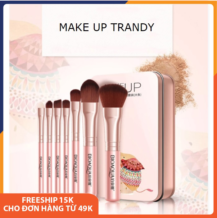 Bộ cọ trang điểm 7 cây siêu xinh BIOAQUA cọ trang điểm cơ bản bộ cọ trang điểm cá nhân bộ cọ trang điểm trendy cho phái đẹp - SPU003