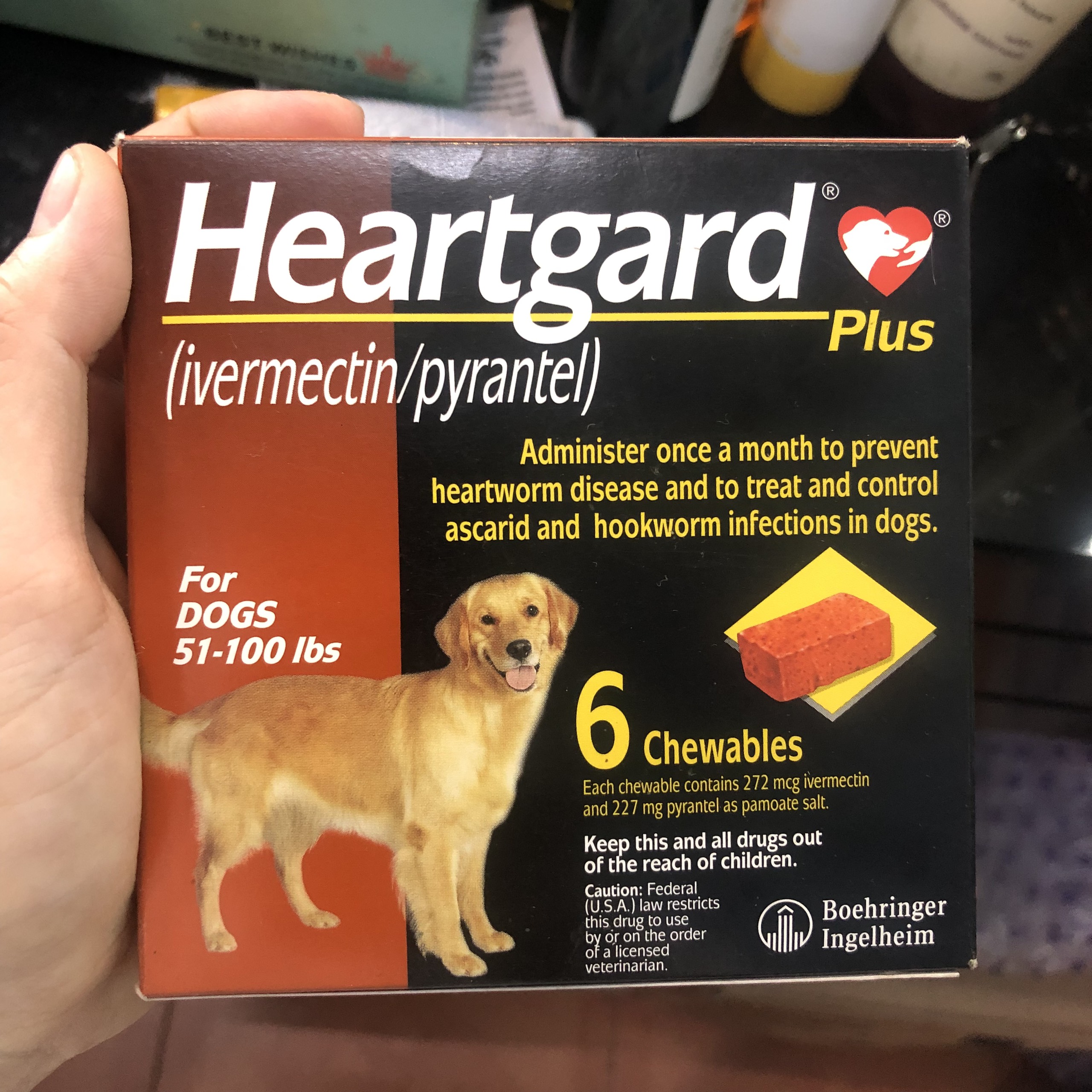 Viên nhai heartgard vị thịt bò cho chó xổ giun sán cho chó 22,5kg - 45 kg