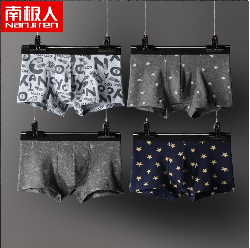 [HCM]Combo 4 quần Boxer sịp đùi nam men brief underware chất liệu cotton cao cấp quần lót nam Nanjiren