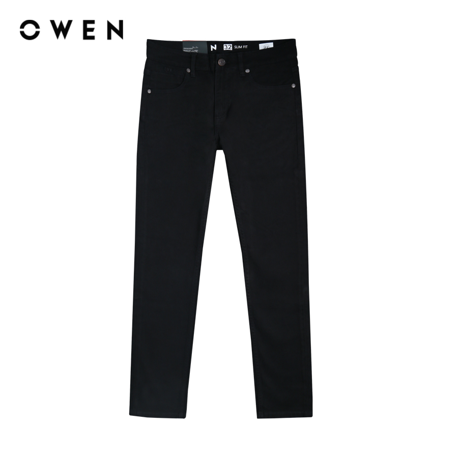 OWEN - Quần jeans Slim Fit QJS230157 màu Đen chất liệu Cotton - Spandex