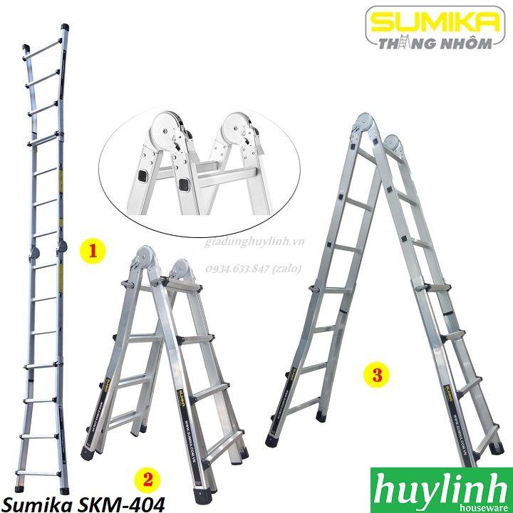 Thang nhôm gấp chữ a rút gọn sumika skm-404 - 4 mét