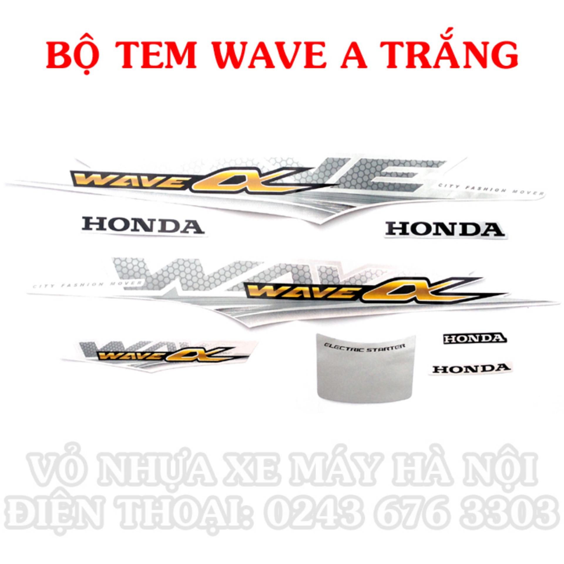 Bộ tem xe Wave A màu trắng