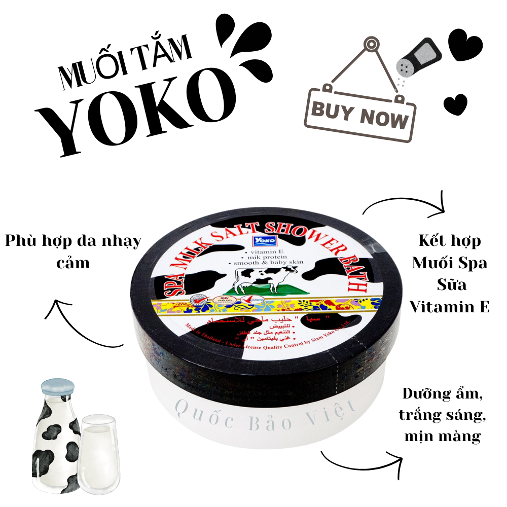 YOKO SPA MILK SALT SHOWER BATH Y407 (MUỐI TẮM SPA SỮA BÒ YOKO )