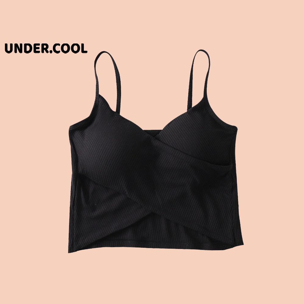 Áo bra undercool cotton thoáng mát may chéo có đệm ngực
